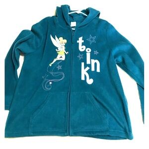 Women's XL Disney Tinkerbell fleece zip-up hoodie